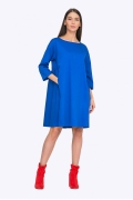 Синее платье-трапеция Emka PL765/rendi
