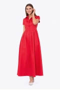 Красное длинное платье-рубашка Emka PL-622/ataliya