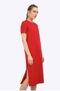 Красное платье с высокими разрезами по бокам Emka PL514/picasso