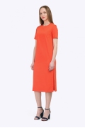 Летнее оранжевое платье с с короткими рукавами Emka PL514/gato
