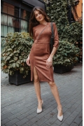 Замшевое платье кофейного цвета Donna Saggia DSP-396-26t