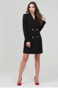 Двубортное мини-платье чёрного цвета Donna Saggia DSP-305-6