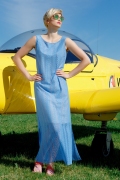 Летнее платье без рукавов синего цвета Flaibach 066S8