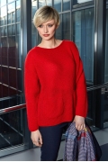 Красный свитер из шерсти мериноса Flaibach 018W9