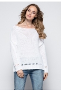 Белый свитер oversize крупной вязки Fimfi I242