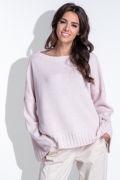 Женский розовый свитер оверсайз Fobya F429