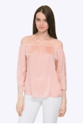Розовая блузка с открытыми плечами Emka B2269/rozy