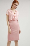 Розовая юбка прямого кроя Emka Fashion S671-60/fussy