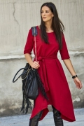 Бордовое платье свободного кроя Numinou NU137