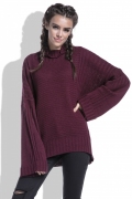Бордовый свитер oversize Fobya F423