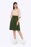 Расклешенная юбка зеленого цвета Emka S247/dixie