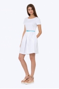 Белая нарядное платье Emka PL-498-1/aqua