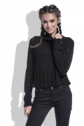 Укороченный женский свитер чёрного цвета Fobya F440