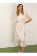Платье молочного цвета с цветочным принтом Emka PL1141/sadama
