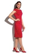 Красное платье-футляр в белый горох Donna Saggia DSP-180-53