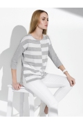 Женская блузка серо-белого цвета Sunwear I01-4-09