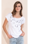 Женская летняя блузка с тиснением фольгой Zaps Candy