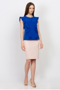 Синяя блузка с жабо Emka Fashion b 2145/hailey