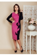 Чёрно-розовое платье TopDesign Premium PB6 09