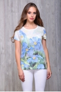 Женская футболка с голубыми цветами Issi 171117