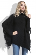 Чёрный женский свитер с бахромой Fimfi I222