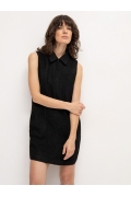 Чёрное твидовое платье без рукавов Emka PL1220/ricota