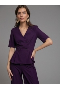 Фиолетовая однотонная блузка прямого кроя Emka B2512/marok