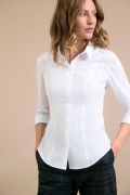 Женская белая полуприлегающая рубашка Emka B2208/vonda
