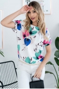 Женская блузка с ярким принтом Hajdan BL1178 цвет 12