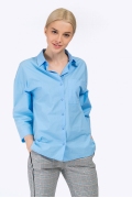 Женская рубашка в мужском стиле голубого цвета Emka B2320/jube