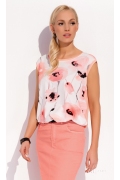 Розовая летняя блузка Zaps Flora
