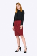 Бордовая юбка-миди в офисном стиле Emka S656/matilda