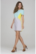 Короткое трёхцветное платье Donna Saggia DSP-317-47