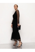 Приталенное платье чёрного цвета Emka PL1249/malora
