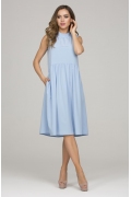 Голубое летнее платье без рукавов Donna Saggia DSP-327-81