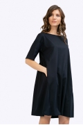 Тёмно-синее платье с рукавами до локтя Emka PL671/shelbi