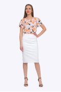 Женская классическая юбка белого цвета Emka S605/sevana