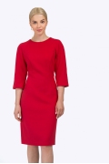 Красное платье-миди из плотной ткани Emka PL708/rostislava