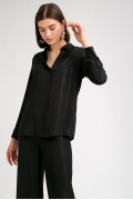 Блузка черного цвета в полоску из люрекса Emka B2412/nyusha