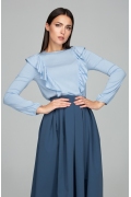Романтическая блузка голубого цвета Donna Saggia DSB-49-81