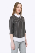Двухцветная блузка в стиле smart-casual Emka B2296/cloud