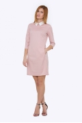 Розовое платье с белым воротничком Emka PL-440/batilda