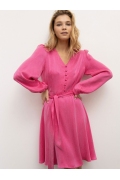 Романтичное платье ярко-розового цвета Emka PL1231/pembe