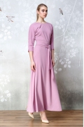 Длинное розовое трикотажное платье Flaibach 203W7