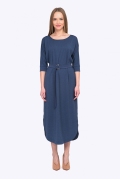 Тёмно-синее платье из трикотажа Emka PL755/solange