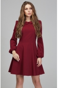 Бордовое платье с воротником Donna Saggia DSP-290-67