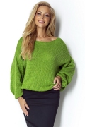 Зеленый короткий свитер Fimfi I299