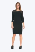 Чёрное платье с прозрачной вставкой Emka PL705/backley
