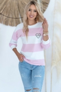 Романтичная блузка Hajdan BL1167 белый/розовый