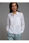 Белая блузка прямого кроя Emka B2260/rain